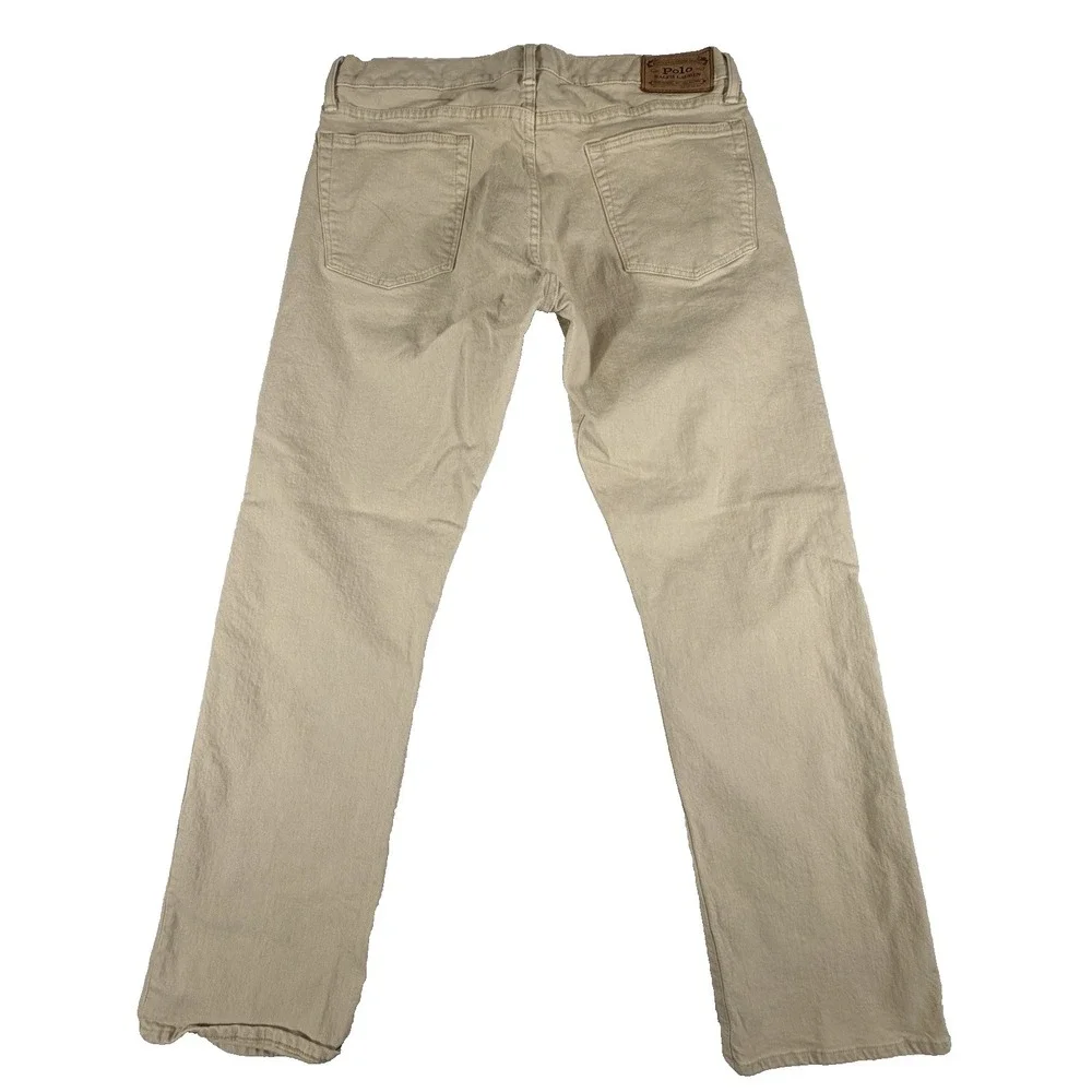 Polo Ralph Lauren Jeans Men's 34x32 Cream Ivory Classic Fit Denim Stretch